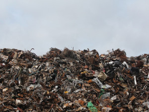 Ekologové kritizují odpadový zákon bustami politiků v kontejneru