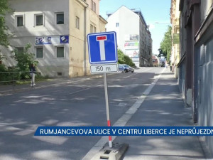 Rumjancevova ulice v centru Liberce je neprůjezdná, kope tam teplárna