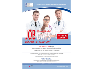 Patnáctý Mezinárodní Job Days lékařství a zdraví v Praze ve dnech 18.-19.10.2024