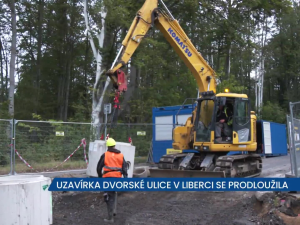 Uzavírka frekventované Dvorské ulice v Liberci se protáhla, potrvá až do listopadu