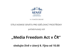 Živě kulatý stůl: Media Freedom Act v ČR