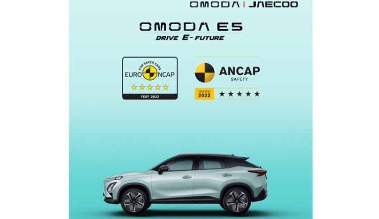 Omoda E5 získává pětihvězdičkové hodnocení bezpečnosti od Euro NCAP a ANCAP