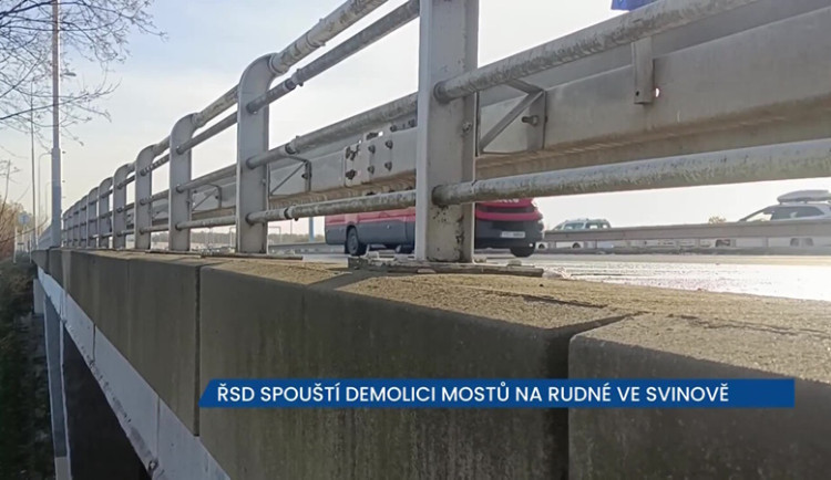 ŘSD spouští demolici dvou mostů na Rudné ulici v Ostravě-Svinově