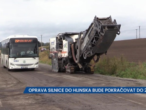 Oprava silnice z Bystřice pod Hostýnem do Hlinska bude pokračovat do roku 2026